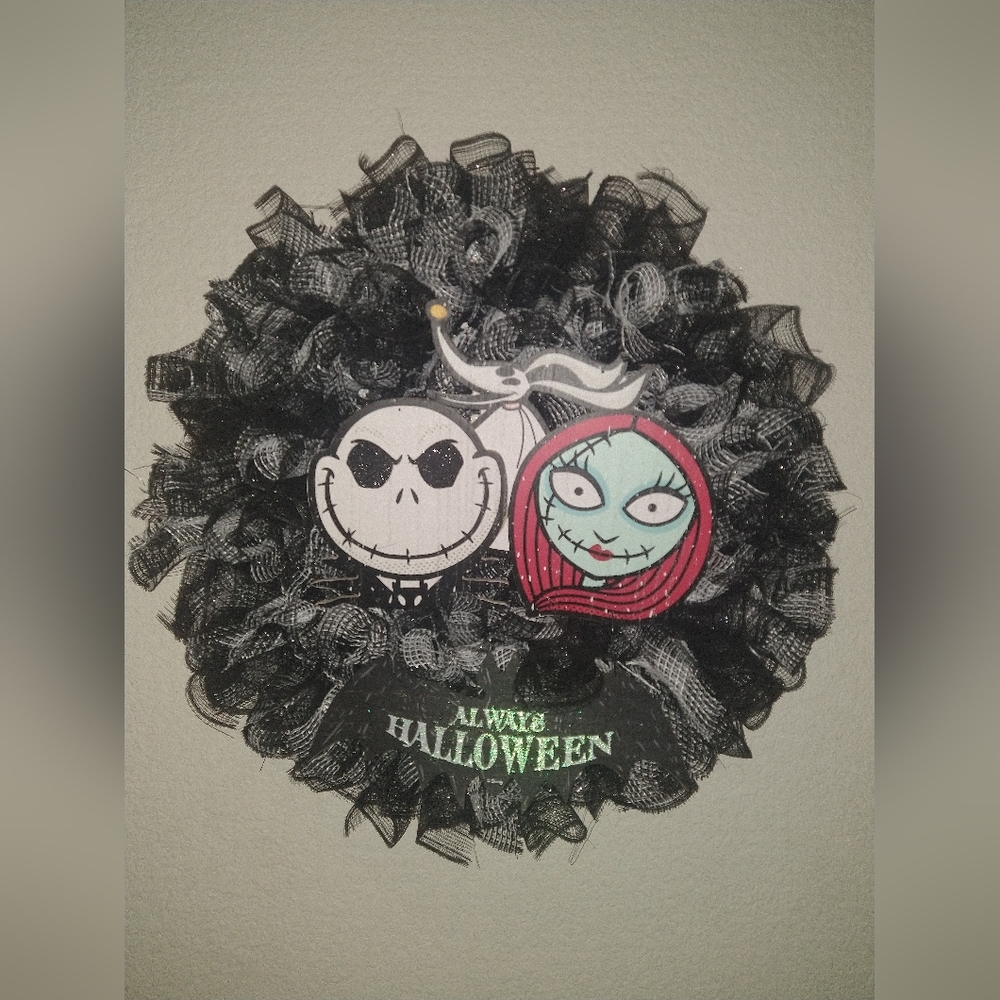 Jack, Sally, Zero Large Halloween Wreath